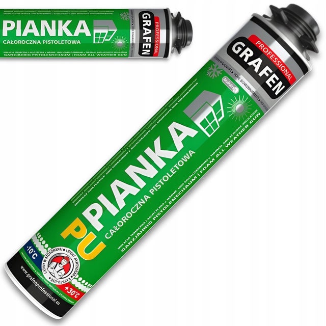 PIANA MONTAŻOWA NISKOPRĘŻNA 750ML GRAFEN PIANKA PISTOLETOWA GUN CAŁOROCZNA