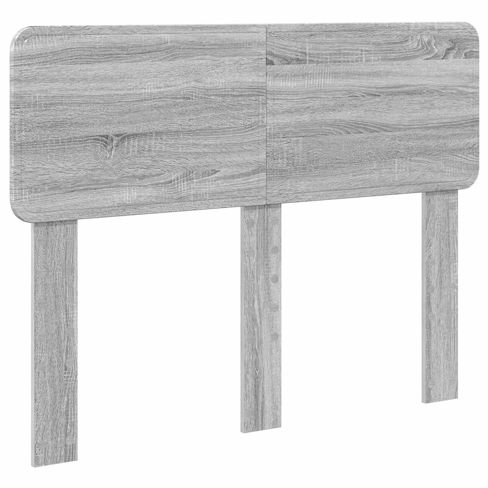 Cadre de lit en panneau de bois gris pour la chambre, 135 × 190 cm - 7