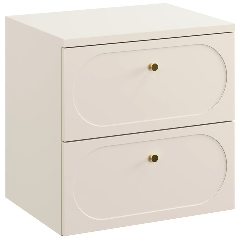 Szafka łazienkowa Donna Sand 60 cm z blatem beżowa frezowana