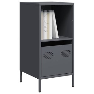 Buffet Industriel Noir En Acier Laminé à Froid - 99x39x73 Cm, 3 Portes, Charge 90 Kg | Meuble Bas Salon Bureau Rangement