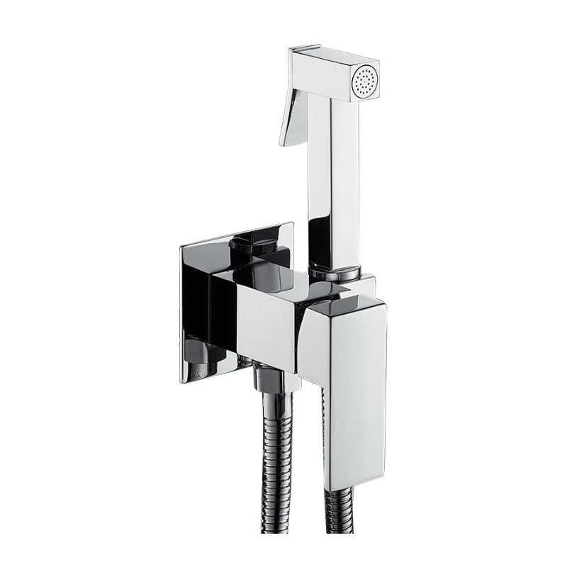 Wysokiej jakości chromowany zestaw miedziany do ciepłej i zimnej wody (korpus zaworu miedziany + wąż 1,5 m + pistolet natryskowy miedziany)