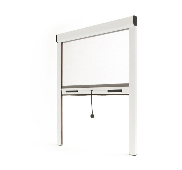 Moustiquaire enroulable fenêtre 160x125 cm, coffre alu blanc, Avosdim