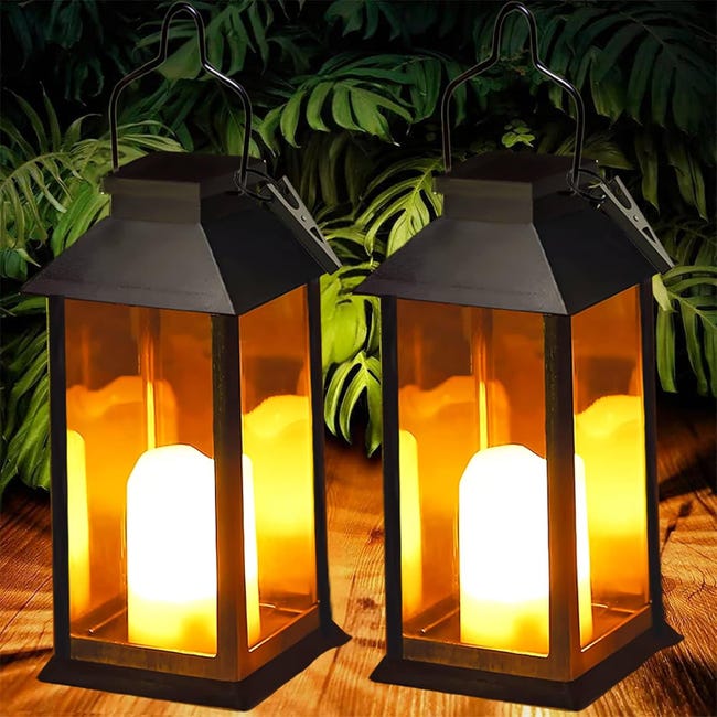 Lampe Solaire d'Extérieur 2 Pièces Lampe de Table Solaire Étanche avec ...