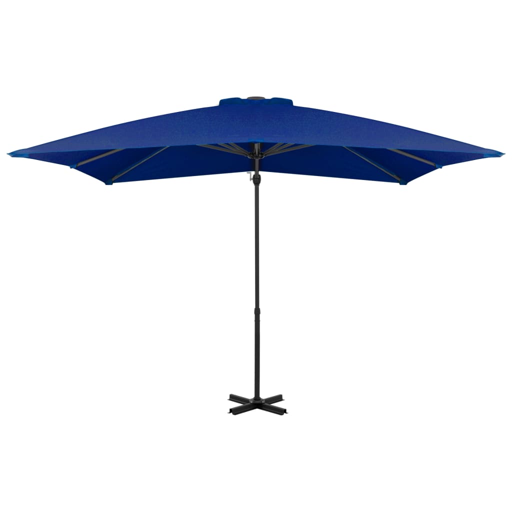 Parasol déporté et mât en aluminium Bleu azuré 250x250 - 3