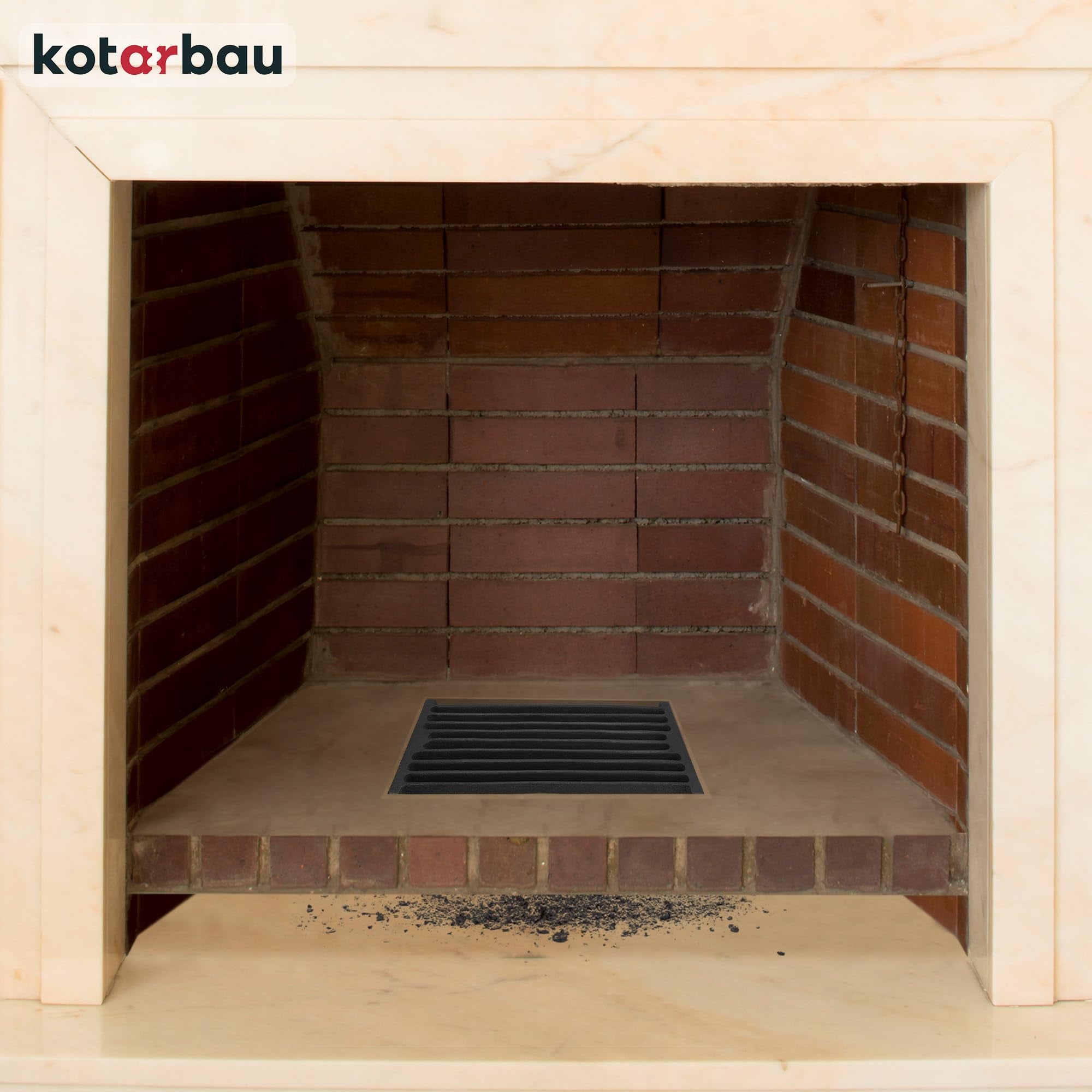 Grille de Cheminée en fonte 32 x 21,5 cm - Grille en fonte carrée - Résiste aux températures élevées - KOTARBAU - 2