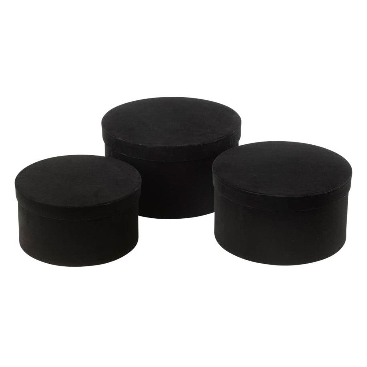 Lot de 3 Boîtes de Rangement Rondes Plates 