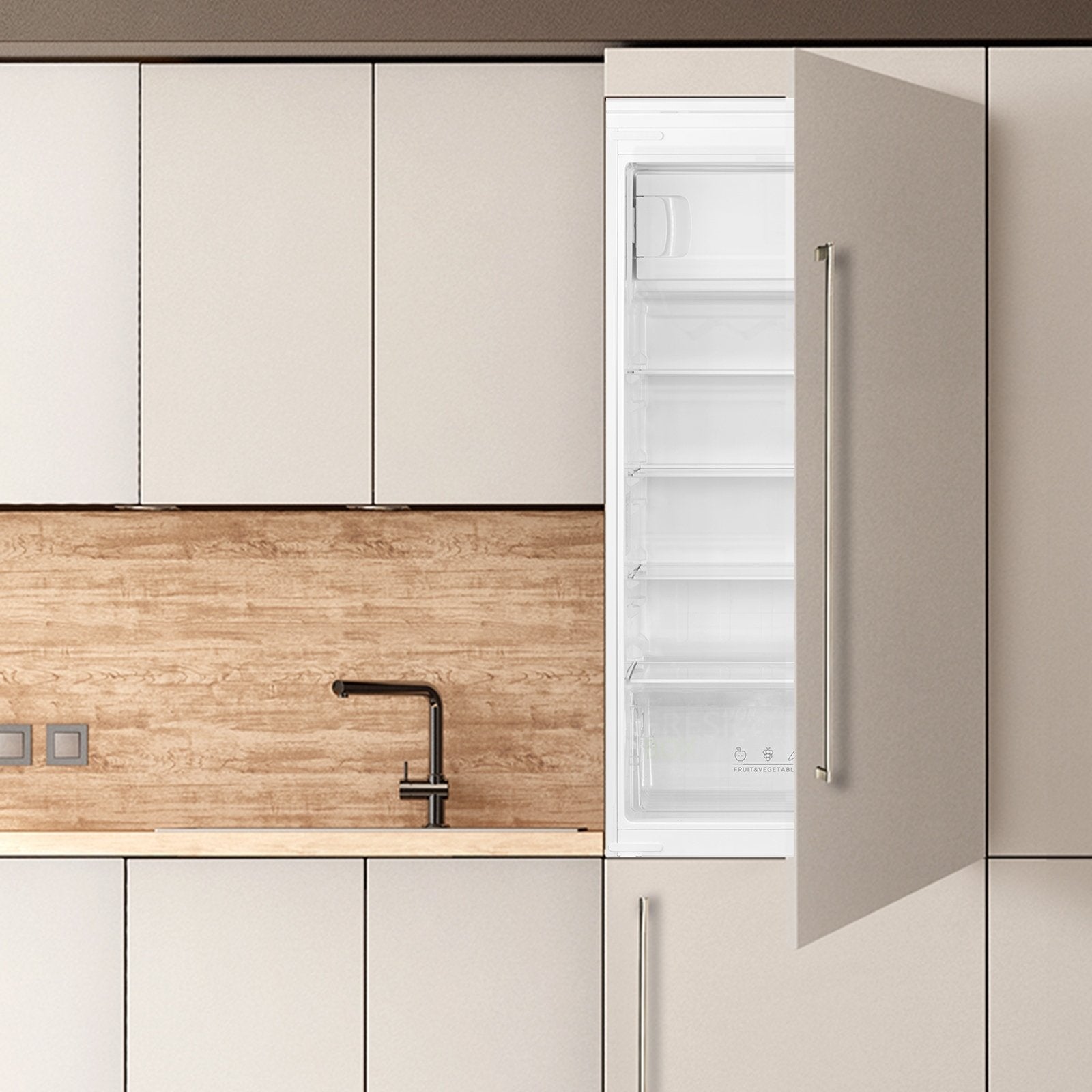 Réfrigérateur 1 Porte Encastrable COMFEE - H123,3 cm x L54 cm x P55 cm - 190L(174+16) - Intégrable - Classe E - 3