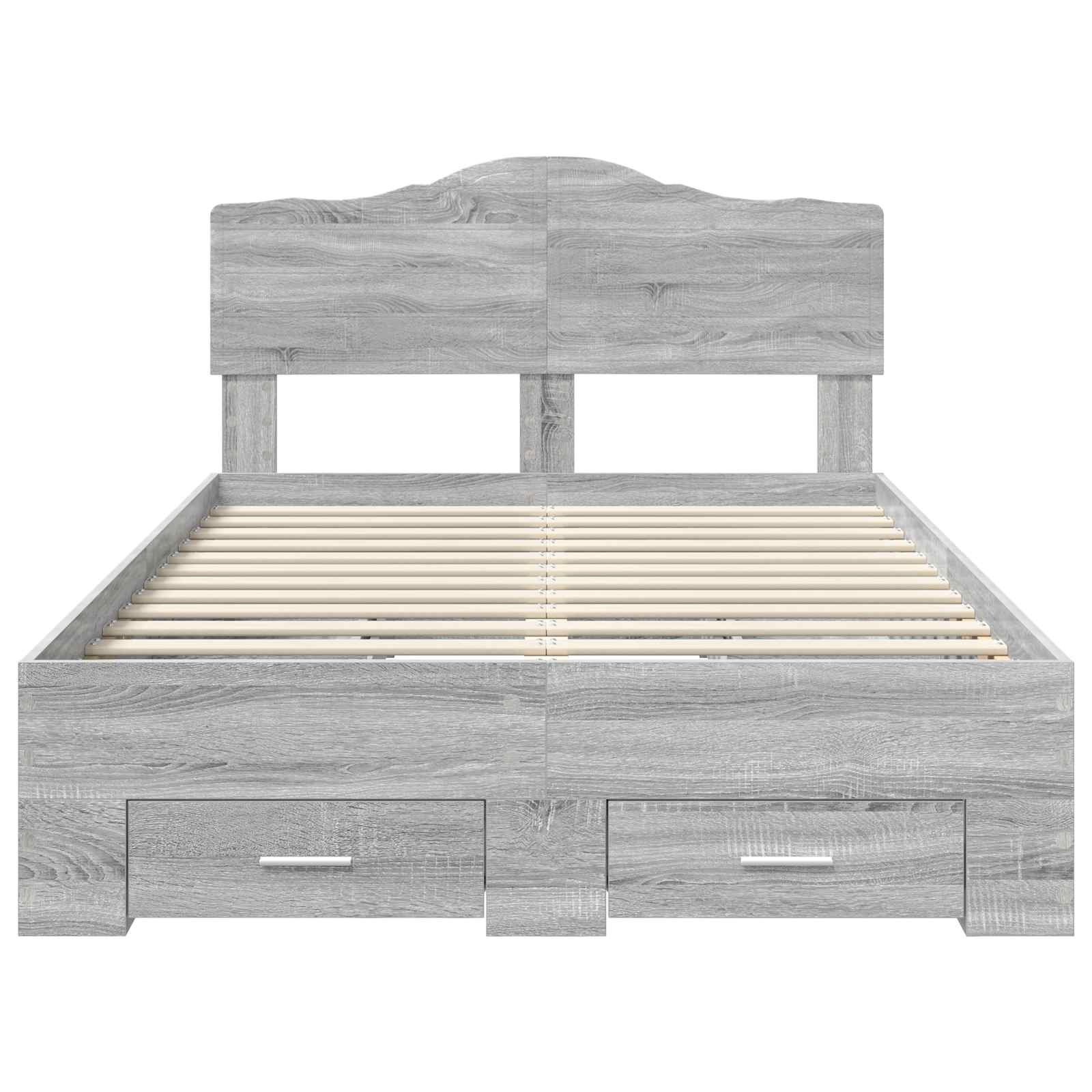 Cadre de lit en panneau de bois gris pour la chambre, 120 × 200 cm - 8