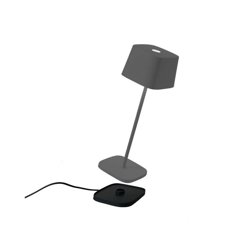 Фото - Настільна лампа Zafferano Lampa stołowa LED Ofelia Pro Dark Grey z możliwością ładowania i ściemniania - 2200-2700-3000 K - maksym