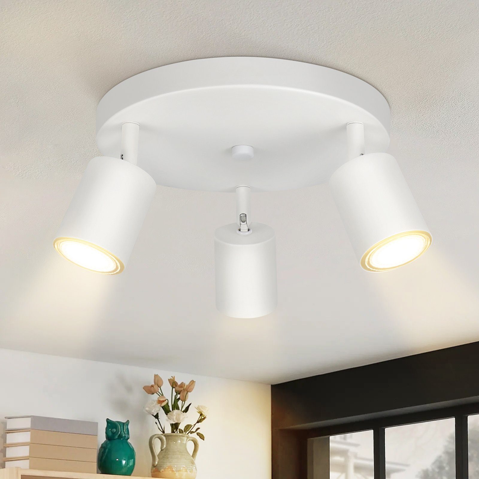 ZMH Plafonnier Salon Plafonnier Chambre - Abat-Jour En Tissu Lampe De Salon Plafond 40cm Lampe De Chambre Blanc Chaud E27 Plafonnier Noir Moderne Pour Cuisine Couloir Bureau 85416036