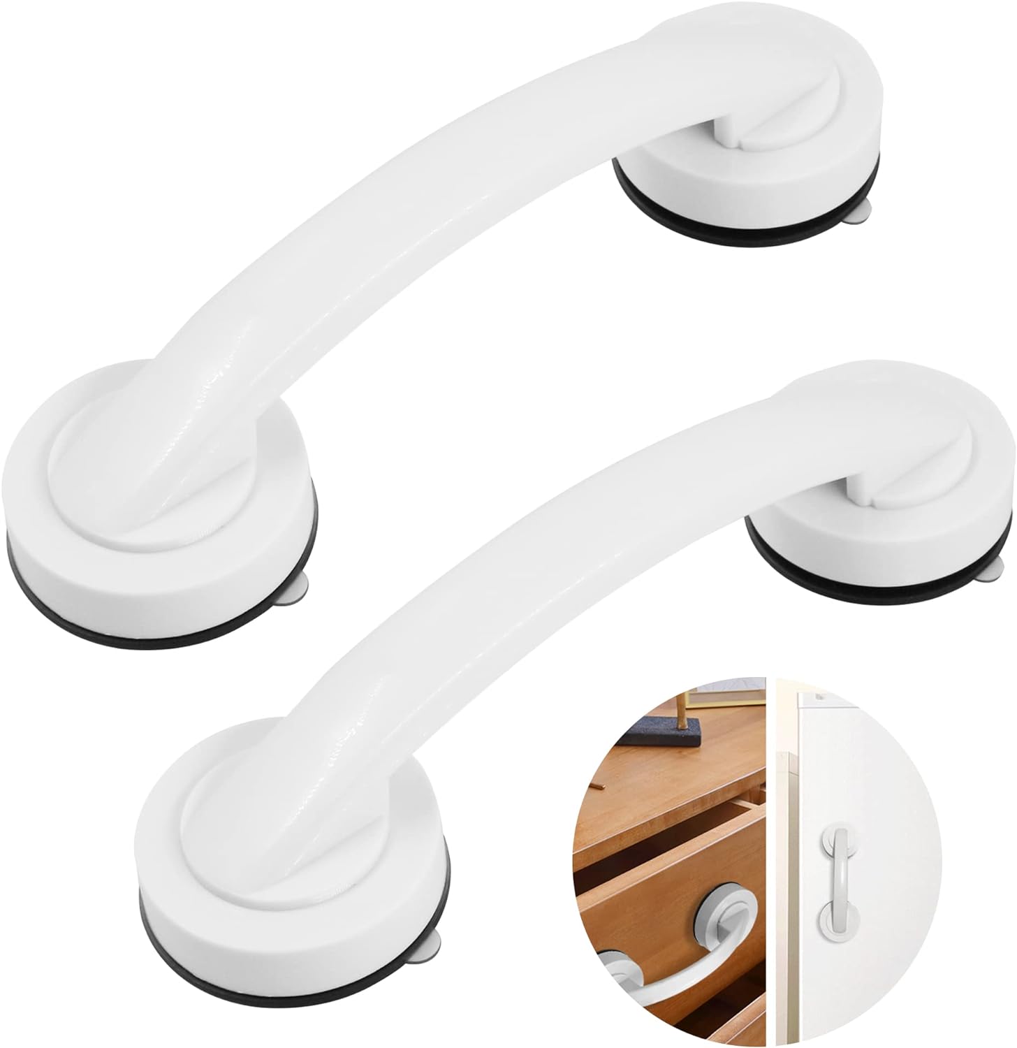 2 Klamki do drzwi, klamki do przesuwnych drzwi patio, samoprzylepny uchwyt do drzwi szuflady, poręcz z przyssawką do sedesu