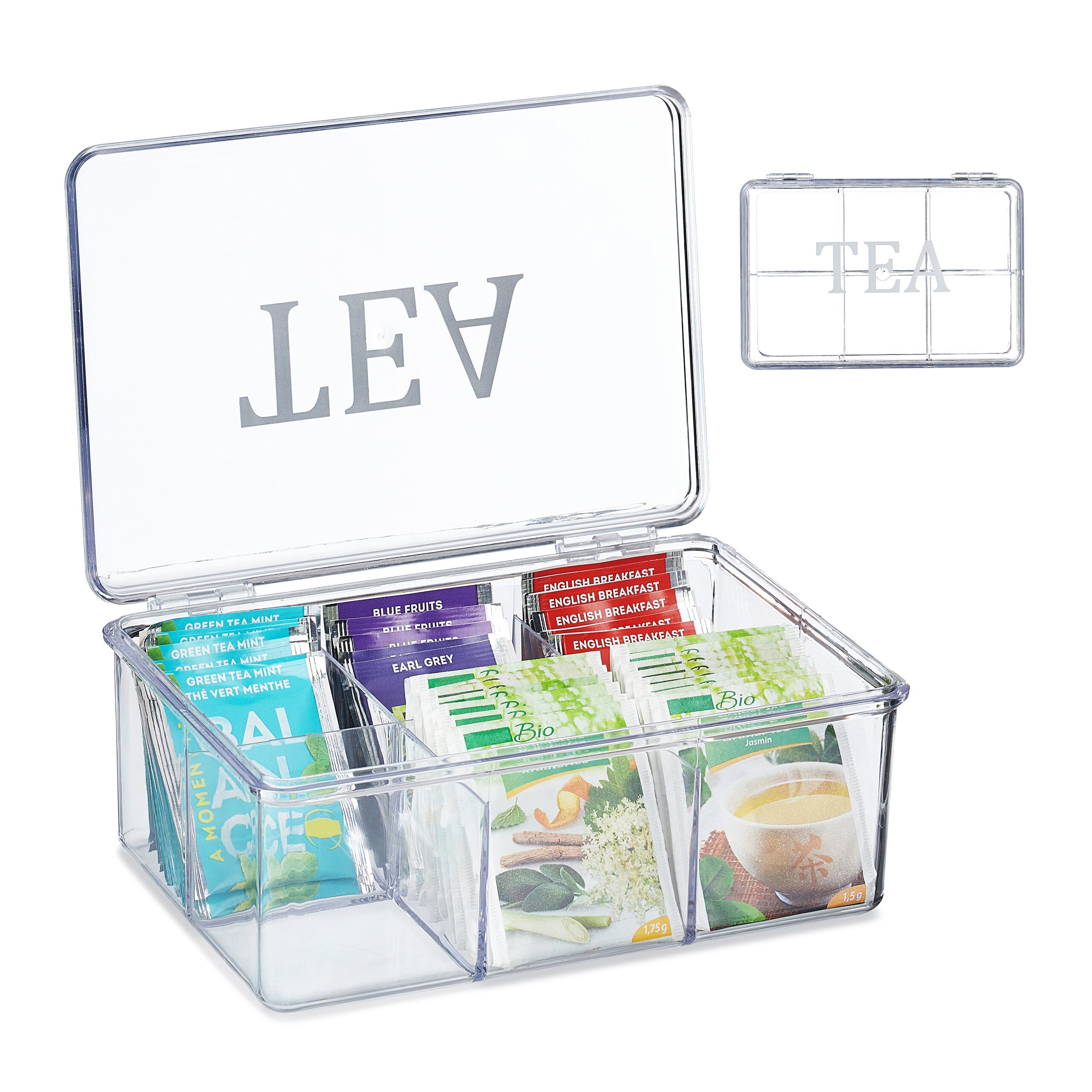 Relaxdays Scatola Porta Tè E Tisane, 90 Bustine, Organizer Con Coperchio Proteggi Aroma Hlp 9x215x145 Cmtrasparente 49831115 Relaxdays Scatola Porta Tè E Tisane, 90 Bustine, Organizer Con Coperchio Proteggi Aroma Hlp 9x215x145 Cmtrasparente 49831115
