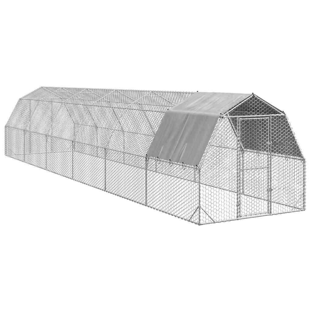 Kurnik z dachem 2,5x12x2,25 m Stal ocynkowana vidaXL