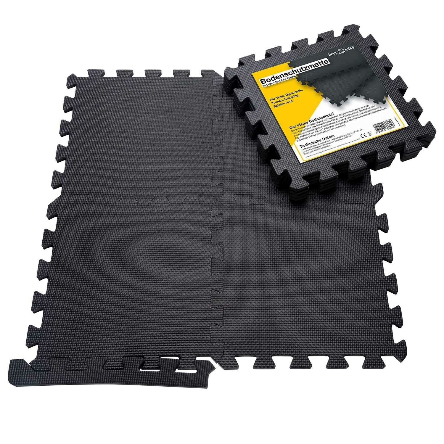 Tapis de puzzle 18 pièces pour sols, tapis de protection de sol en caoutchouc mousse pour machines de sport, tapis puzzle, 30 x 30 x 1 cm - 7