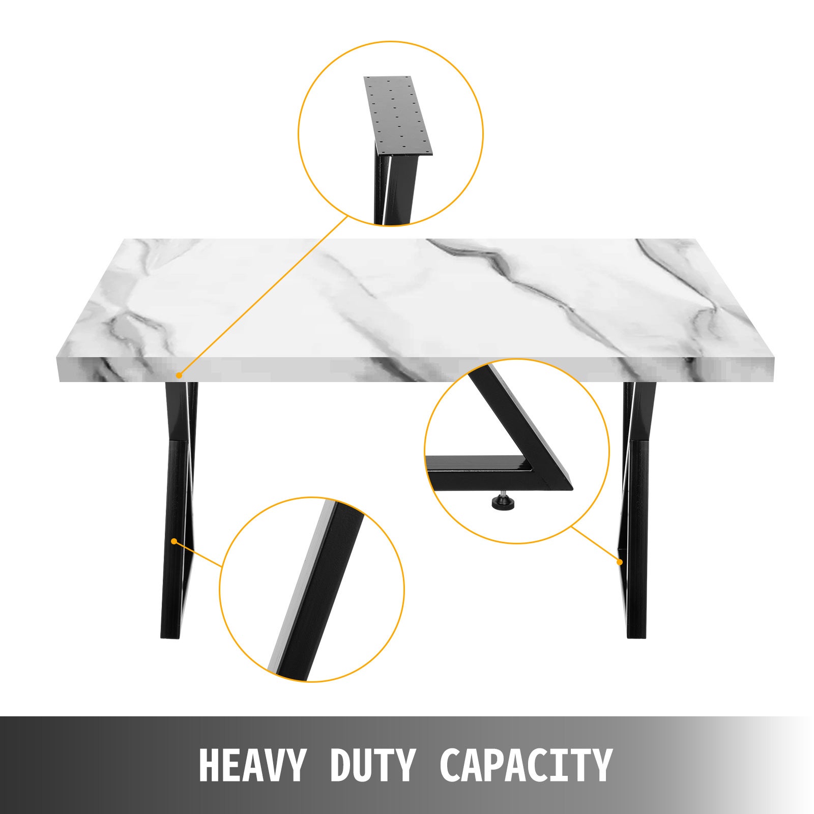 Pieds de Table Réglable Hauteur VEVOR 28pouce Pieds de Table en Acier 2 Pièces Pieds de Table à Manger Capacité 800kg Pieds de Table en Métal Pieds - 4