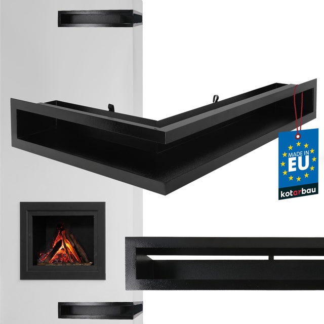 Kratka kominkowa stalowa 40/60 cm czarna - Kratka wentylacyjna - Wentylator ciepłego powietrza - KOTARBAU