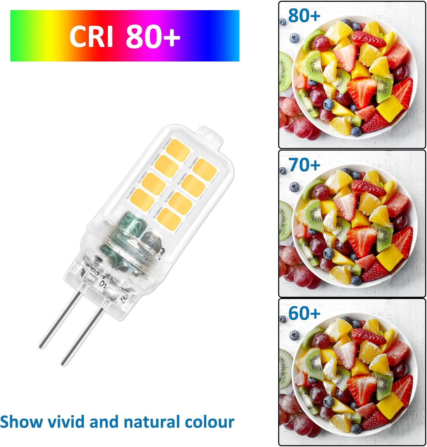 Ampoule LED G4 12V 3W, SMD 300LM Blanc Neutre 6000K, Ampoule G4 LED pour Lustre, Lumière d'armoire, Chambre, Éclairage Paysager, Lot de 6 - 4