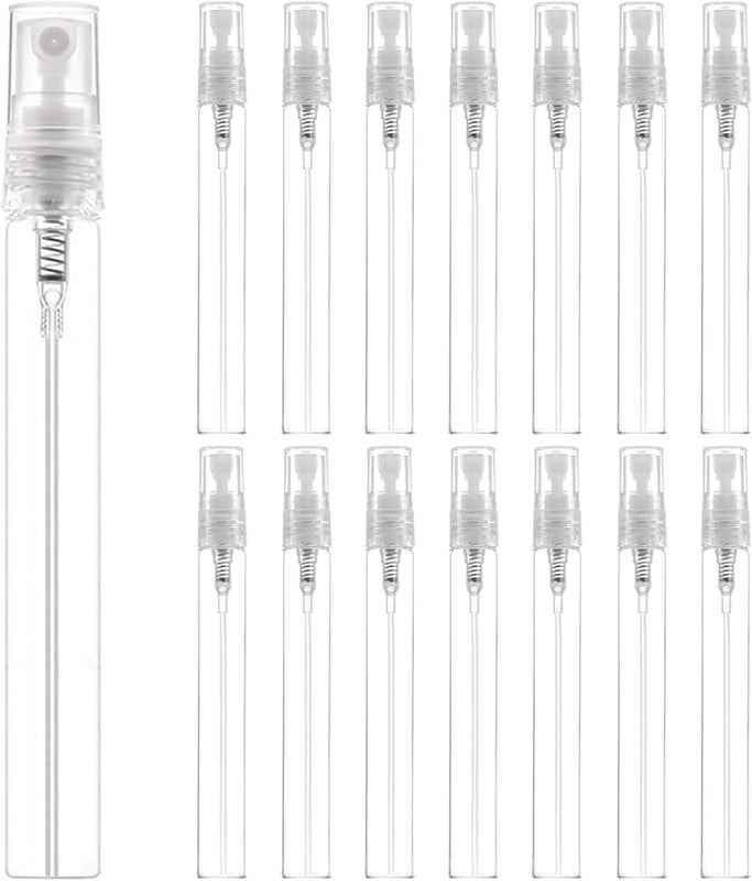 Zestaw 15 atomizerów do perfum - 10 ml puste, przezroczyste butelki z atomizerem - do próbek perfum - przenośne butelki z atomizerem