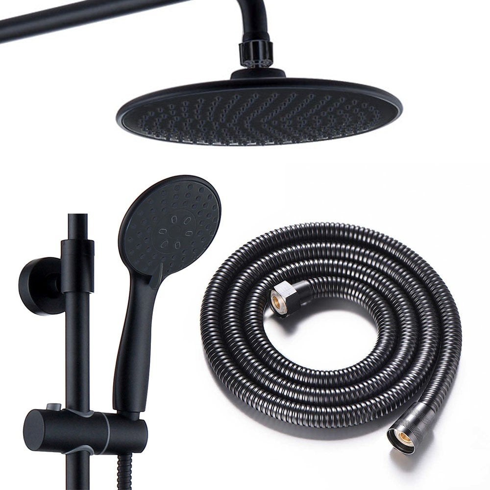 Kibath Columna De Ducha termostático redonda 83-120 cm acabado negro mate fabricado en latón - 4