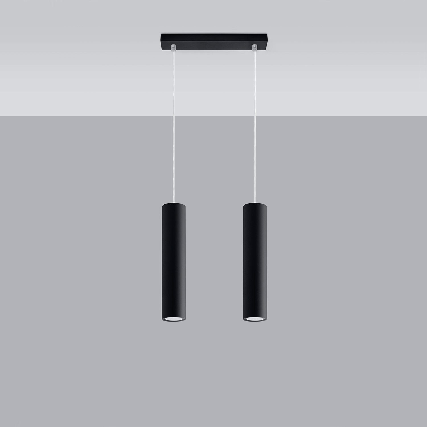 Lampa sufitowa wisząca Lagos czarna 2xGU10x40W wym: 85 x 30 x 6 cm metal Sollux Lighting