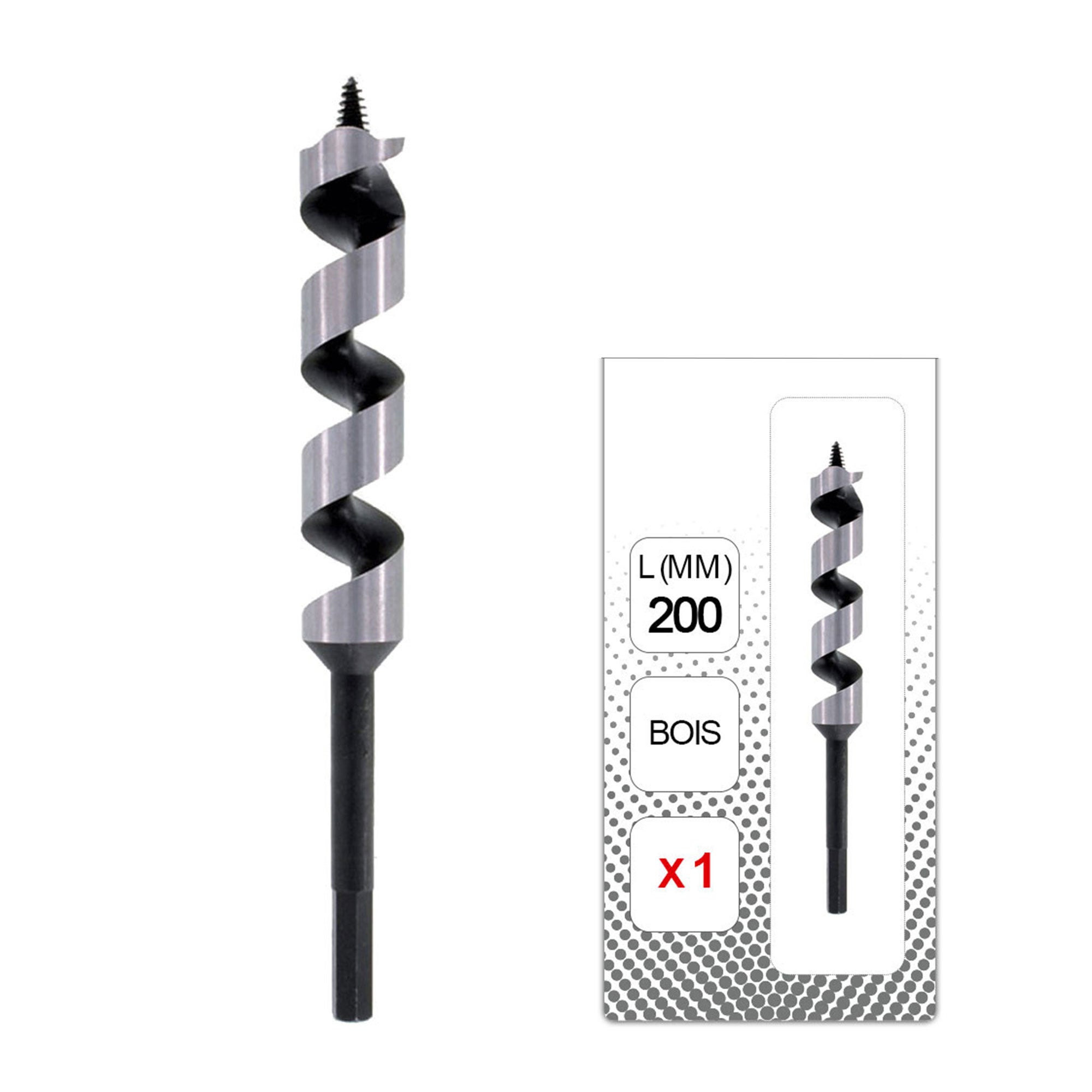 Mèche à bois queue Hexagonale Long 200 mm mm Diamètre 18 mm Leroy — free download