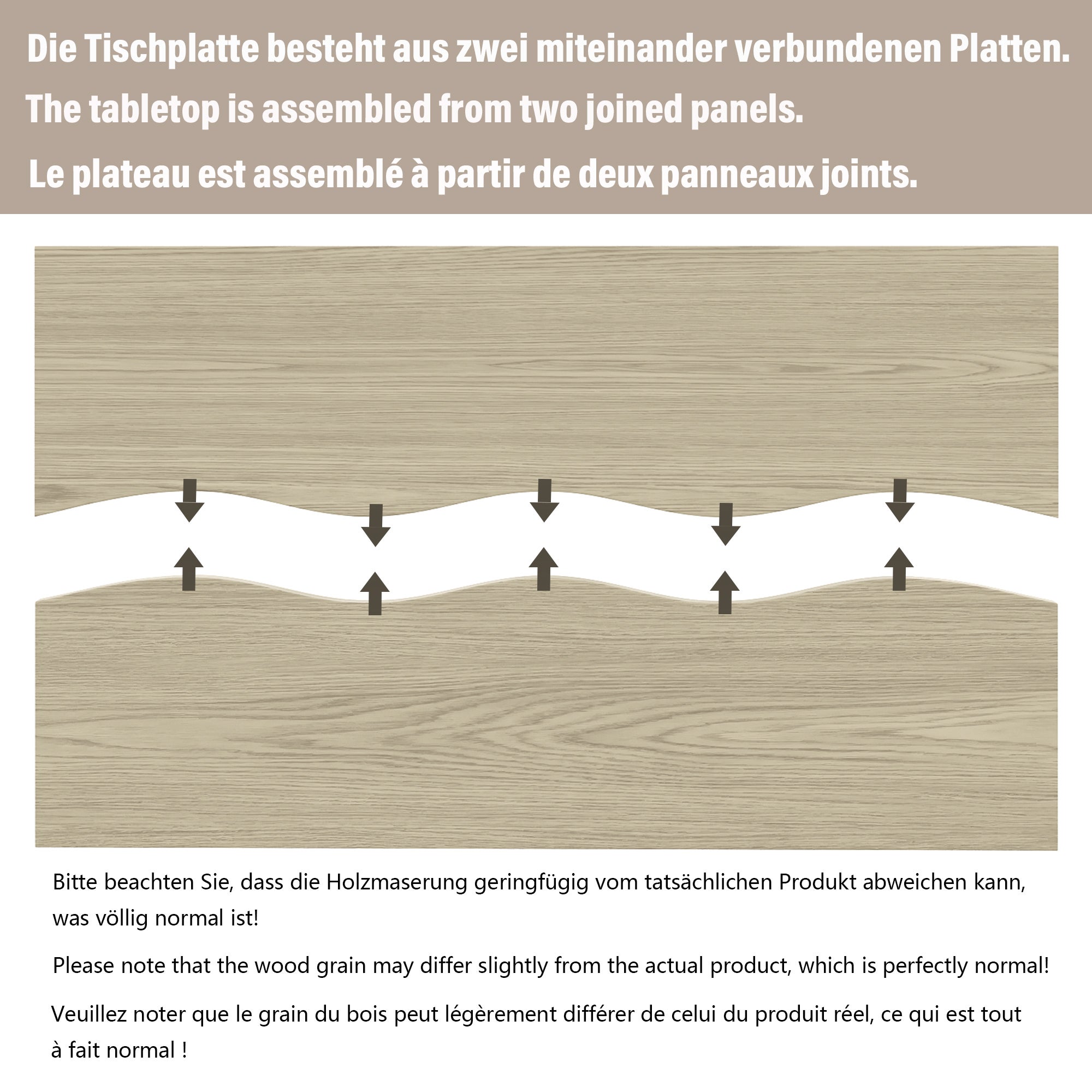 Stół jadalny dla 6-8 osób - 160 x 80 x 75 cm - MDF i nogi metalowe - Naturalny i czarny - 6
