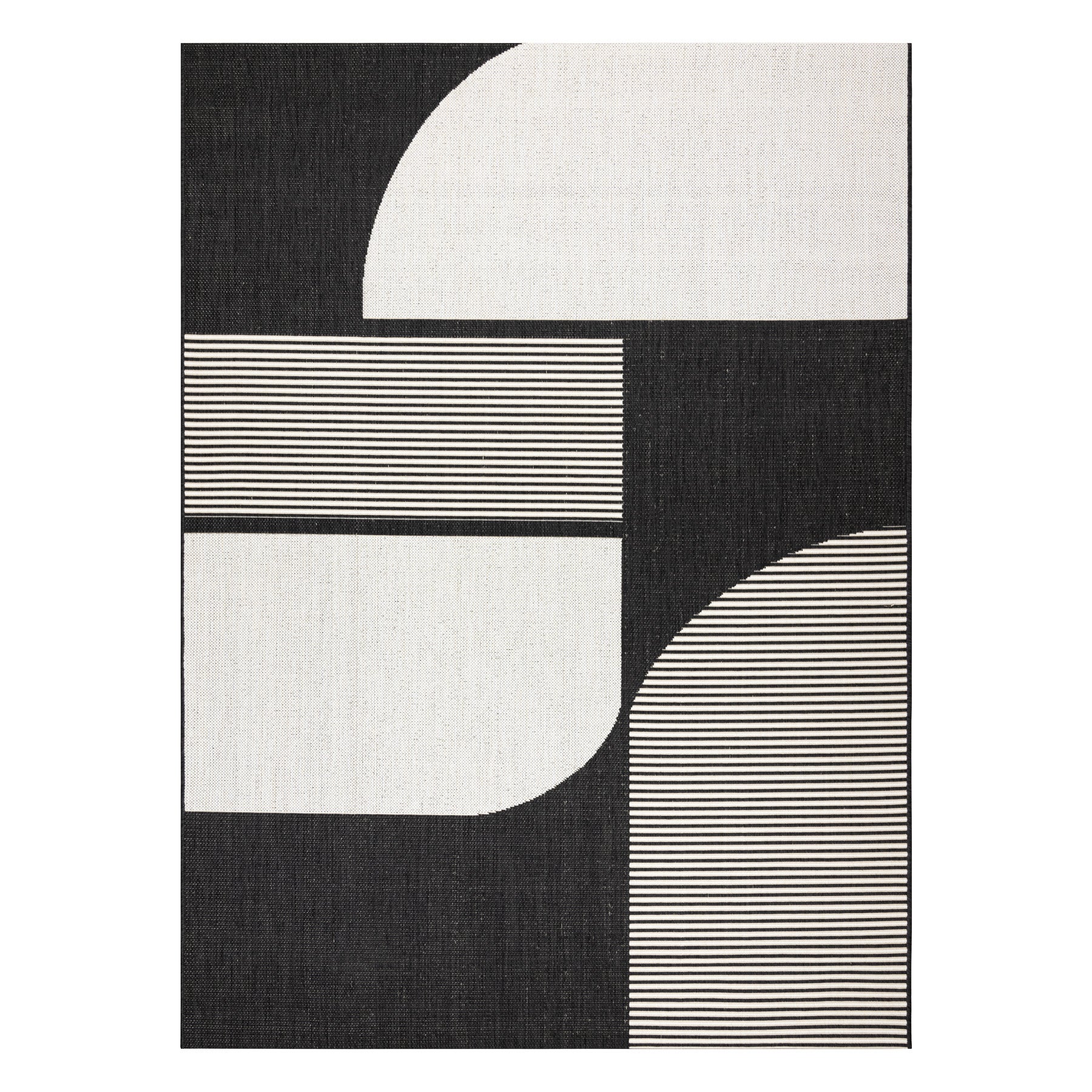 Dywan SZNURKOWY SIZAL FLAT 49384690 ABSTRAKCJA krem / czarny 120x170 cm - 2