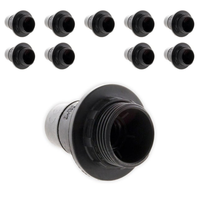 Lot de 10 douilles E14 simple bague - Noir - Zenitech