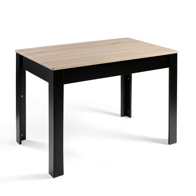 DUPI Mesa Comedor Aitana con Estructura y Tapa Superior de Madera (Taupe/Negro, 110x70)