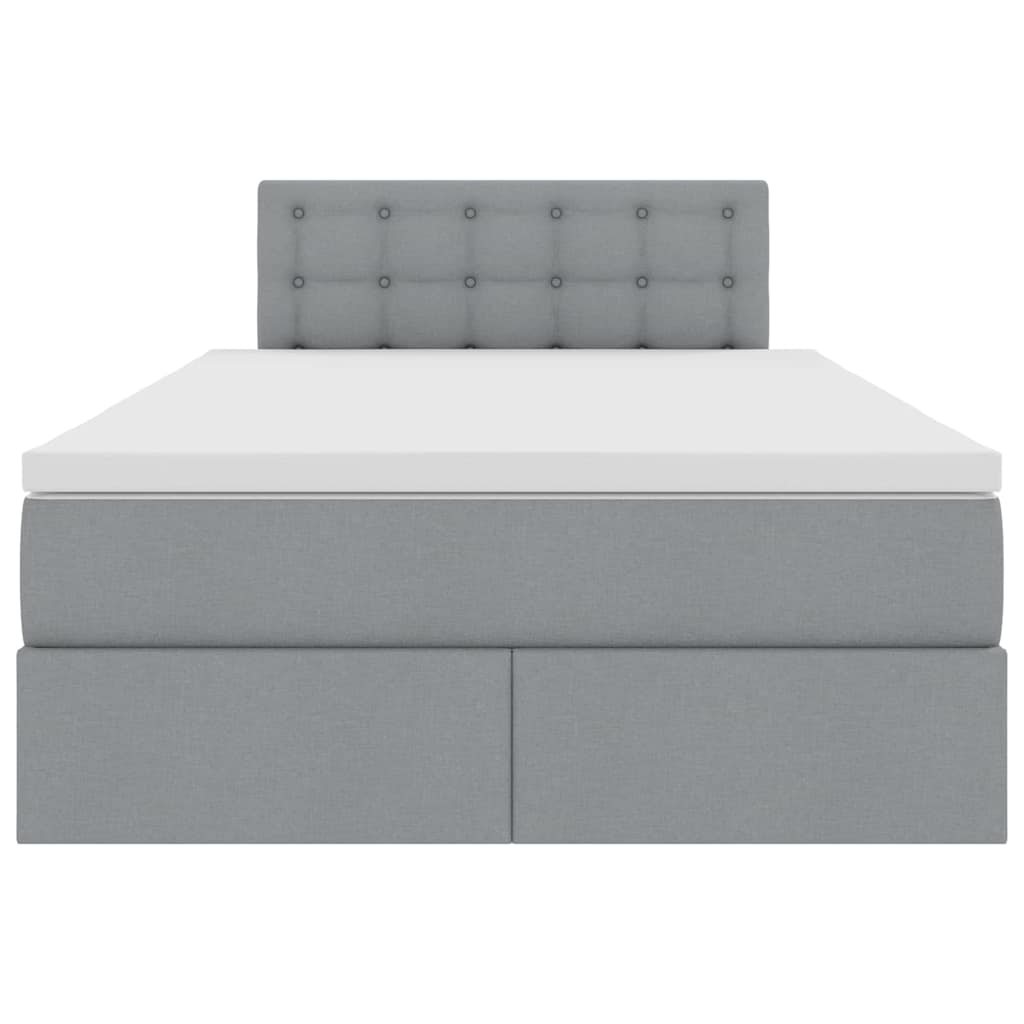 Lit avec rangement et matelas gris clair 120 x 200 cm en velours - 7