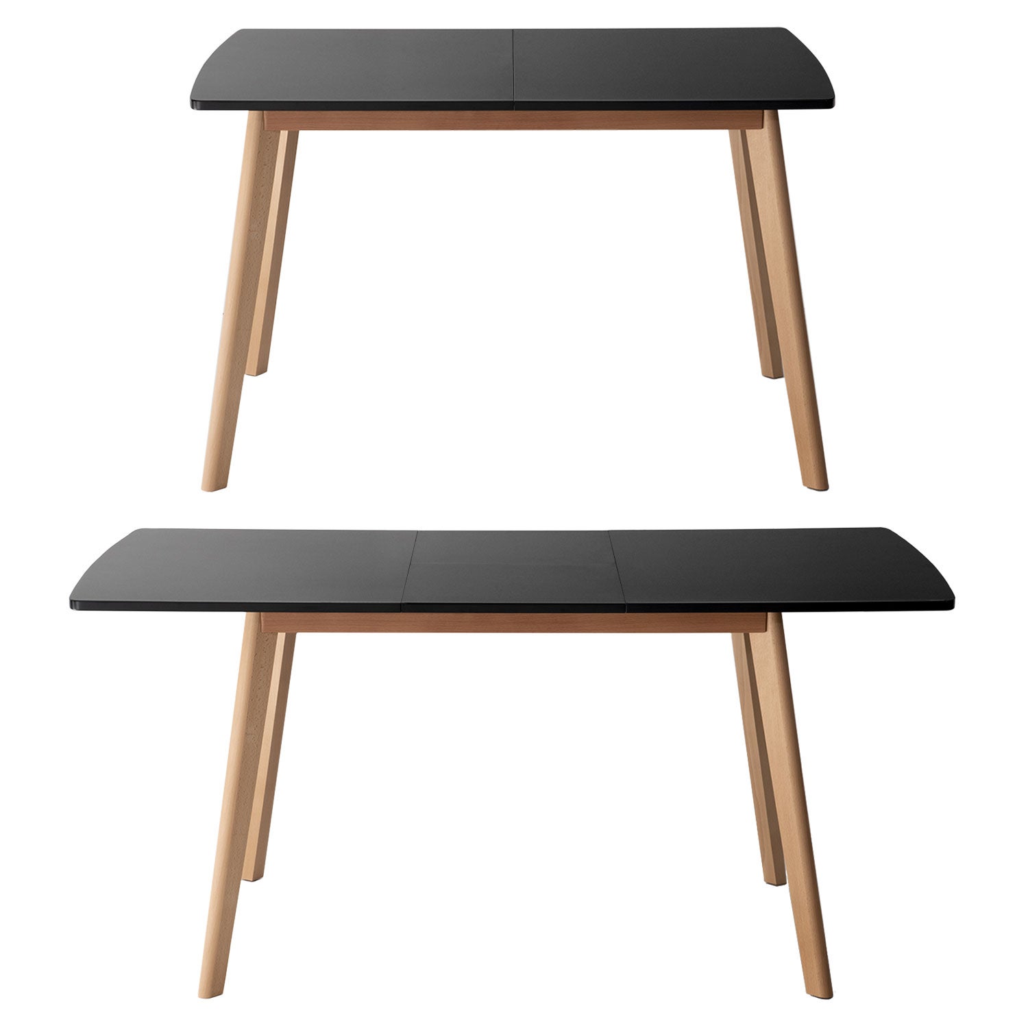 Ensemble table extensible 120/160cm HELGA et 4 chaises NORA noir - 3