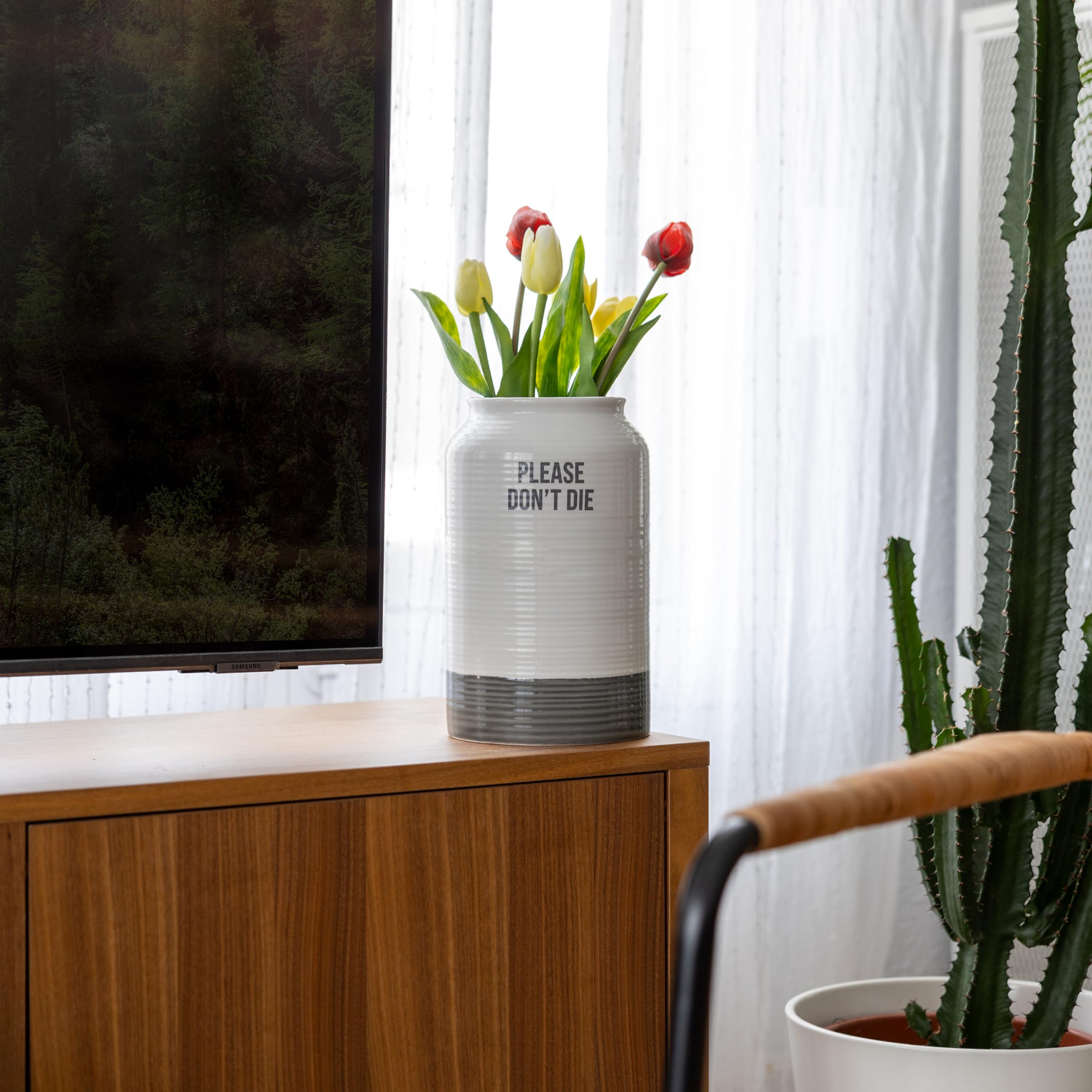 Vaso Decorativo Moderno Per Favore, Non Morire. Vaso Per Fiori Con Messaggio Vaso In 724267