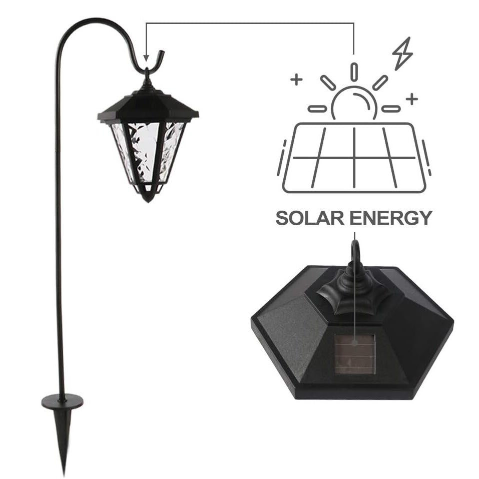 Luzes solares ao ar livre à prova d'água, 2 peças de luzes solares de jardim, luzes de lanterna solar, luz solar de caminho de paisagem, branco quente - 5