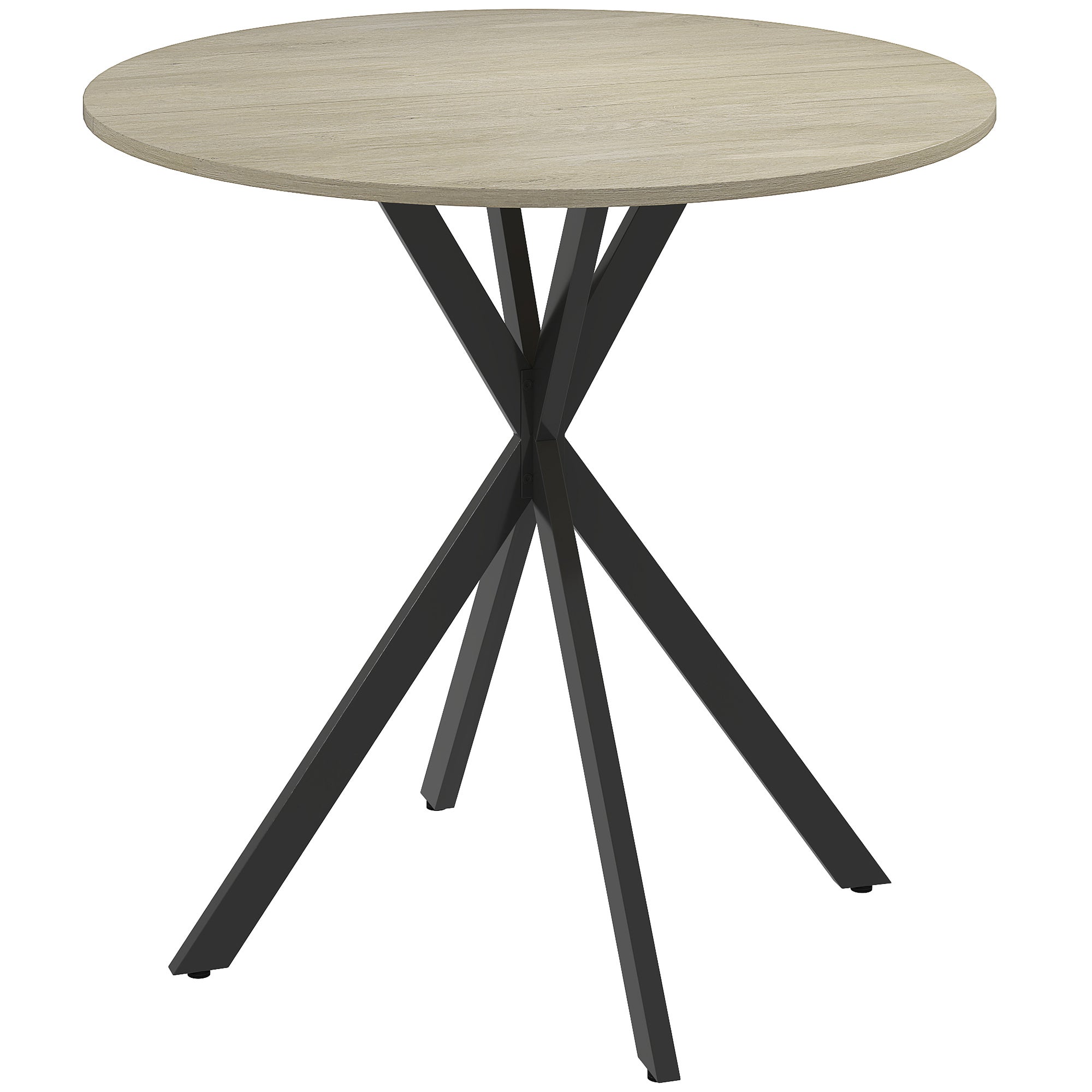 Table ronde bois 2 personnes dia. 80 cm style industriel piètement ...