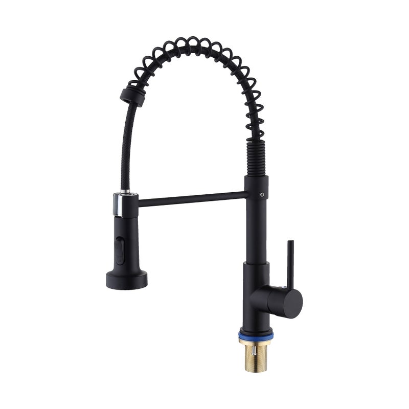 Sprężynowy obrotowy kran kuchenny ze stali nierdzewnej 304, dwufunkcyjny wysuwany kran do ciepłej i zimnej wody do zlewu i zlewozmywaka kuchennego