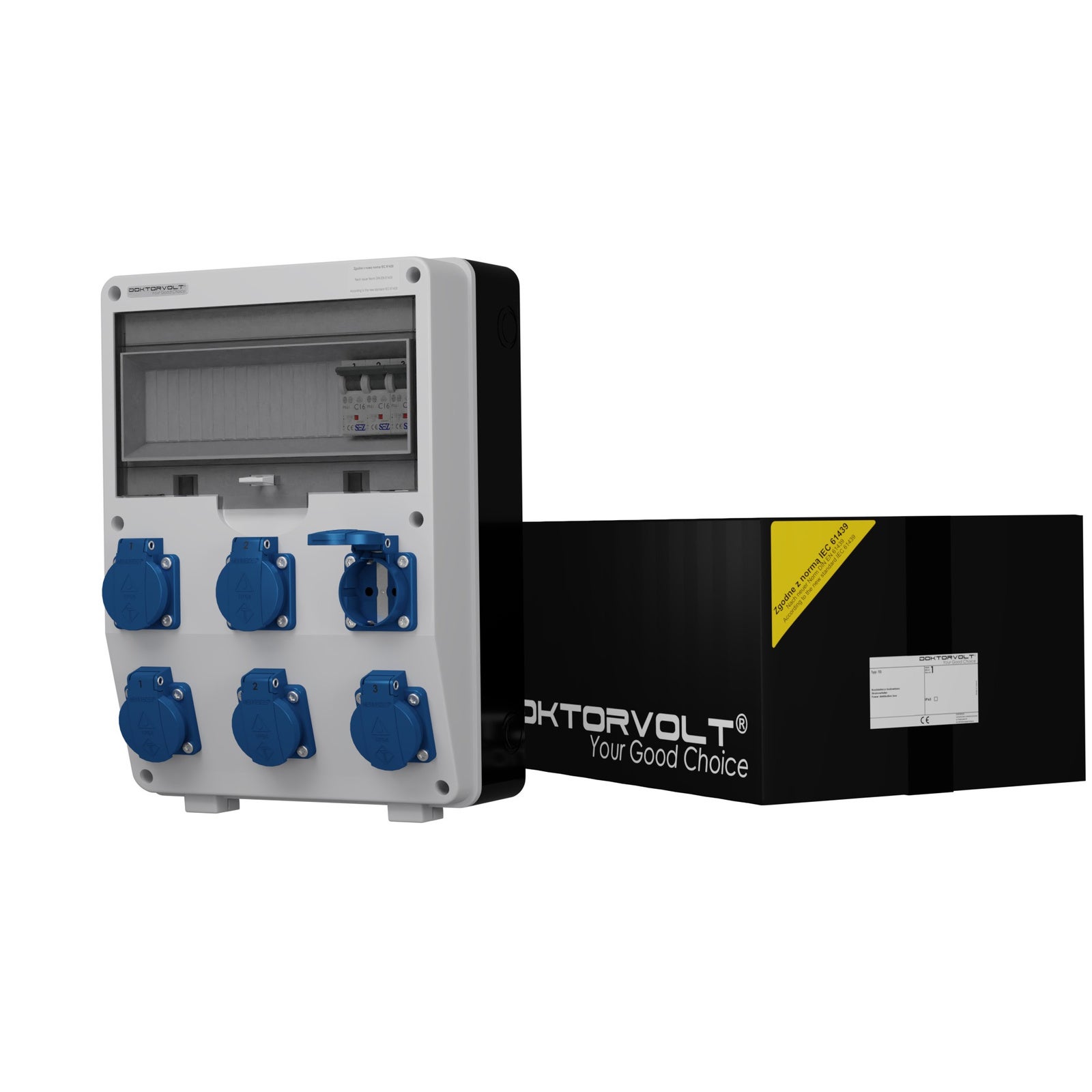 Rozdzielnica budowlana TD-S 6x230V Schuko gniazda Mennekes Doktorvolt DV-0588-D