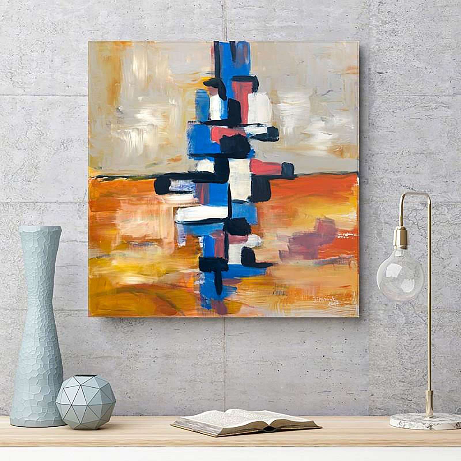 Tableau bois abstrait 77 - 60 x 60 cm - 3