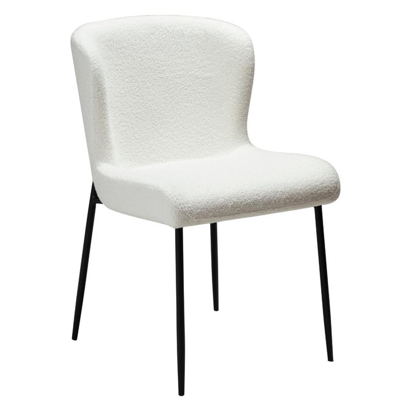 Glam Dan-Form krzesło stołowe bouclé biały.