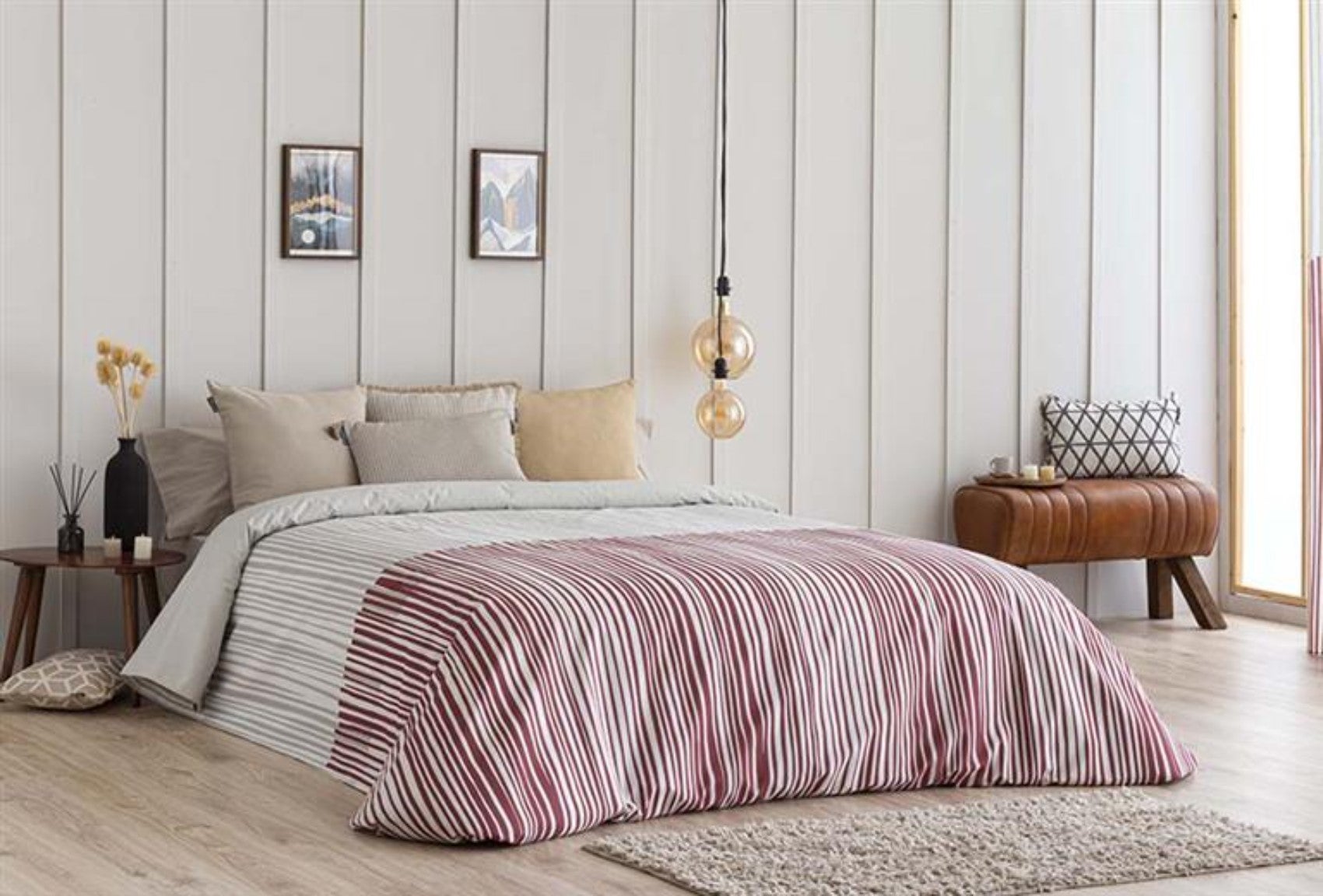 Juego de funda nórdica 3 piezas loja color caldera para cama de 170 cm