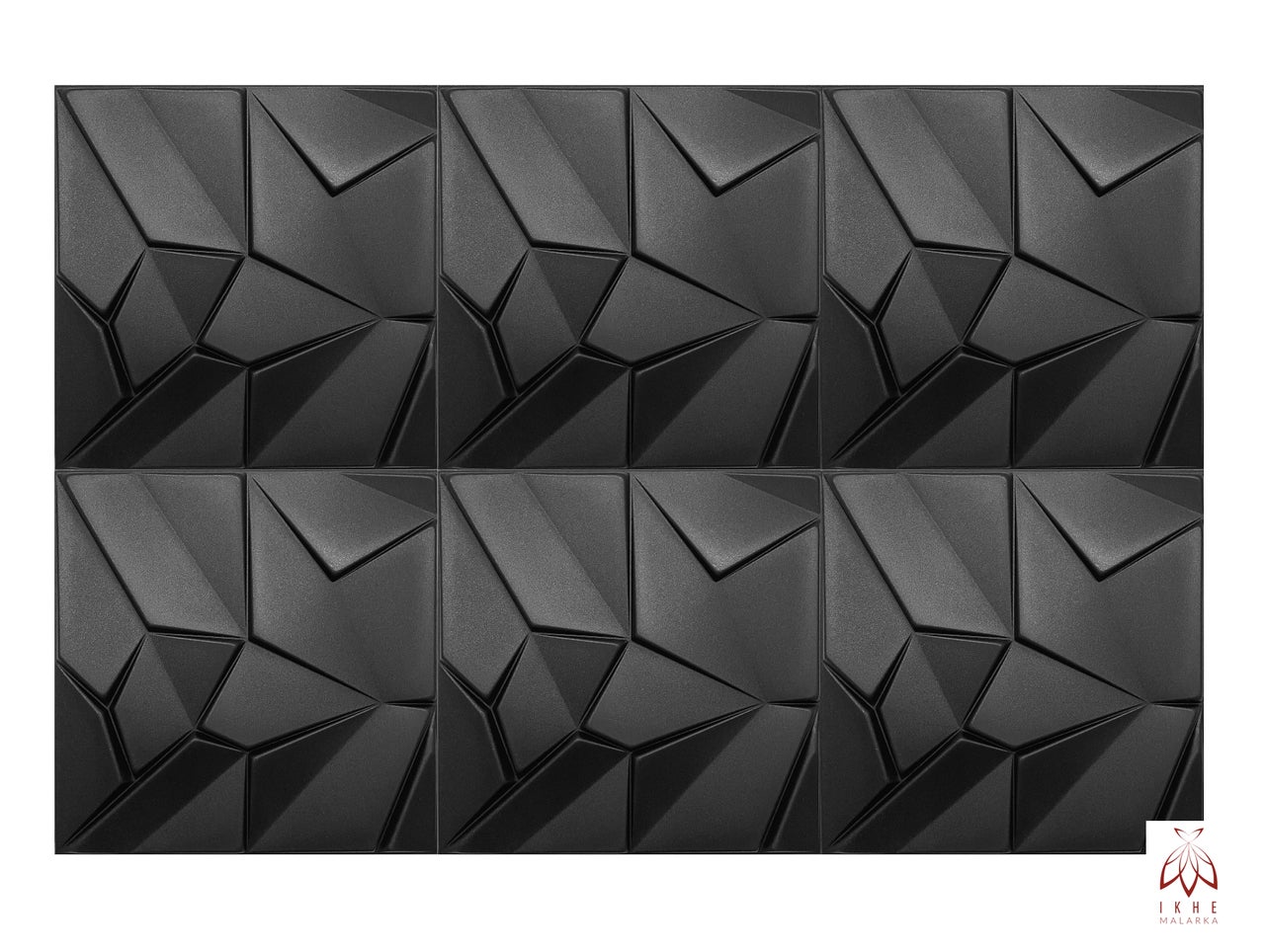 24x/ 6m² Panneaux muraux 3D décors revêtement mural panneaux de plafond POLYSTYRENE MATERIAL STYROPOR-TYPE 3mm force MERKUR BLACK - 3