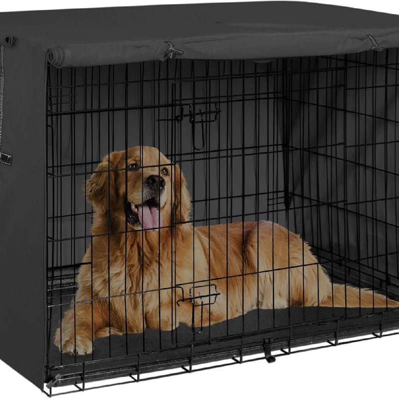 Uniwersalny pokrowiec na budę dla psa wykonany z wytrzymałego włókna poliestrowego do klatek drucianych o szerokości 24-48 cali (42 cale (1 sztuka),