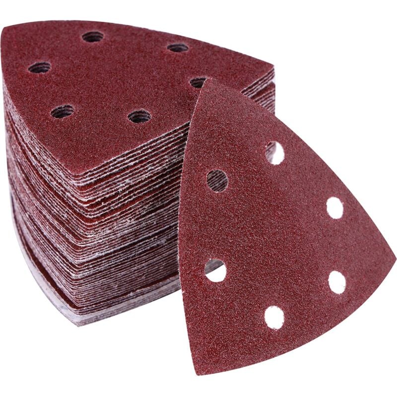 Lot De 21 Feuilles Abrasives Grain 80 - 100x150mm, 7 Trous, Pour Ponceuse Delta Multifonction
