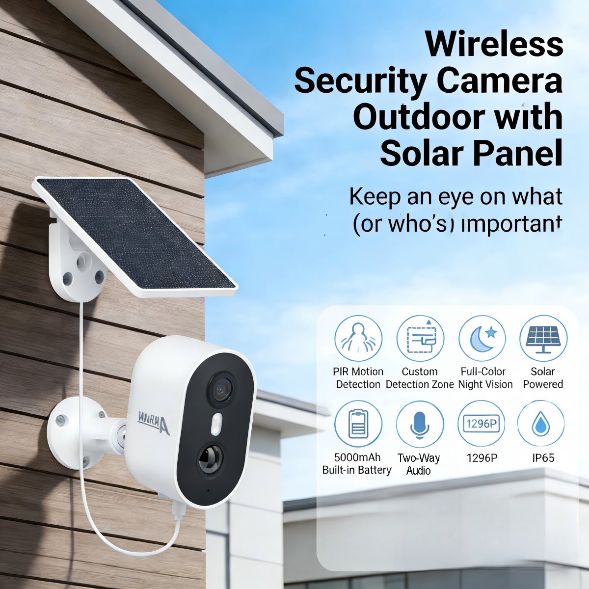 Caméra de Surveillance Extérieure Sans fil+panneau solaire,ANRAN,stockée sur le cloud-Abonnement requis,Non support la carte-2 pcs - 8