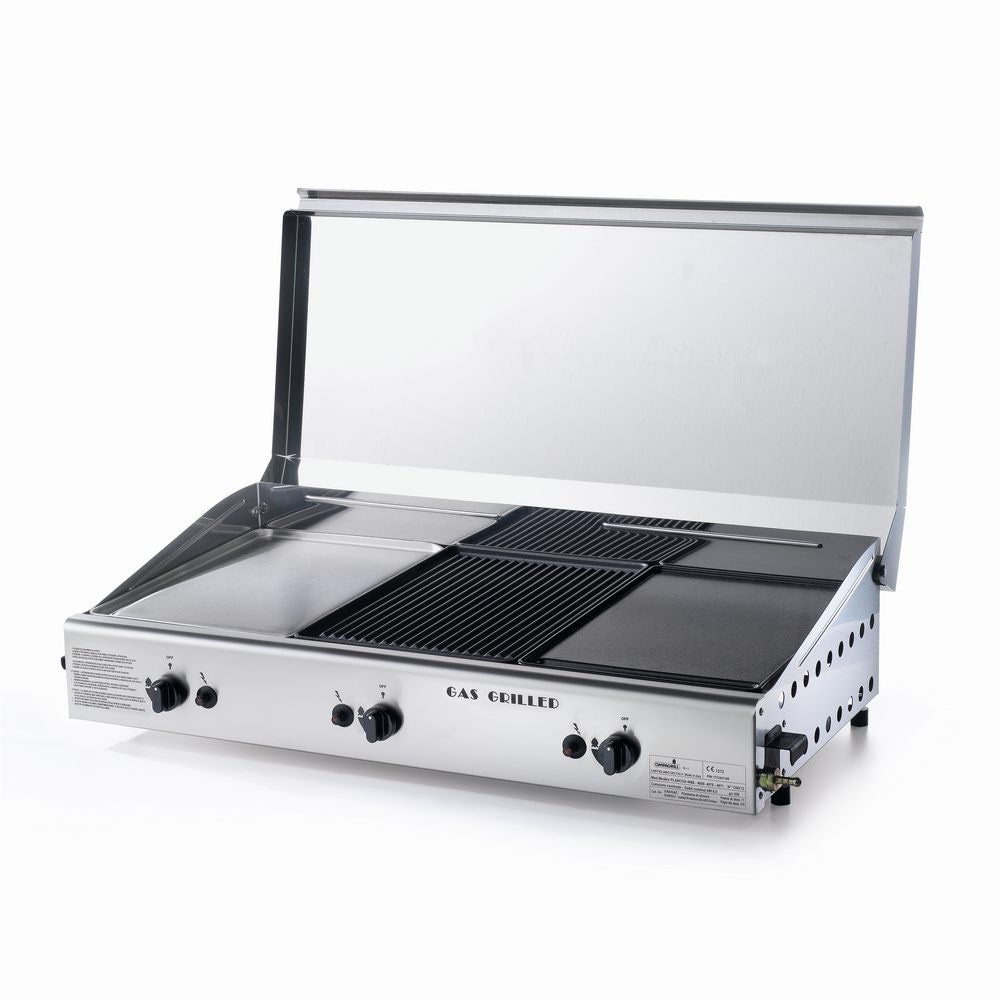 Barbecue triple plaque de cuisson à gaz LPG avec 3 plaques en acier — free download