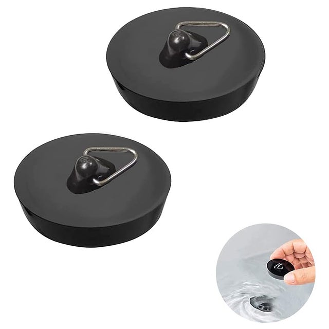 Lot De 12 Bouchons De Vidange En Caoutchouc Noir - 3.8 Cm, Pour Trous 26.7-28.7 Mm - Pour évier, Baignoire, Cuisine