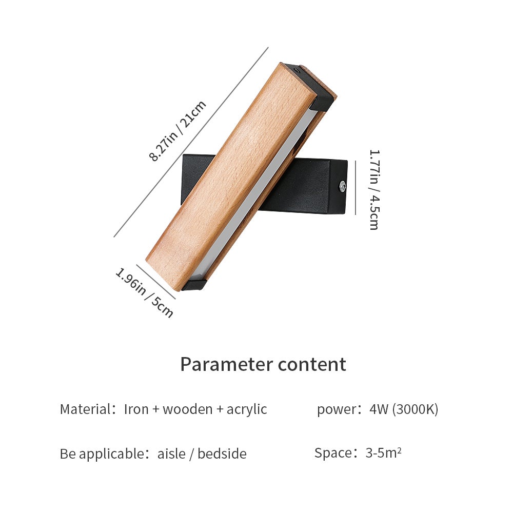 GOECO Applique Murale LED Rotative à 360° Applique Murale Interieur 21x4x4.5CM 4W Blanc Chaud Base Noire Lampe de Chevet pour Chambre Salon Couloir - 4