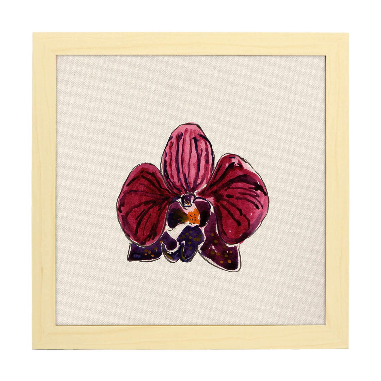 Affiche De Fleur Et De Nature. Offrez-moi Le Carré, Illustré De Dessins De Couleur. Châssis Blanc - 2