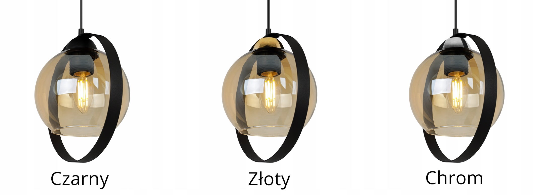 Lampa sufitowa wisząca Ring Haga modern 1xE27 abażur pierścień złoty Light Home LH - 2