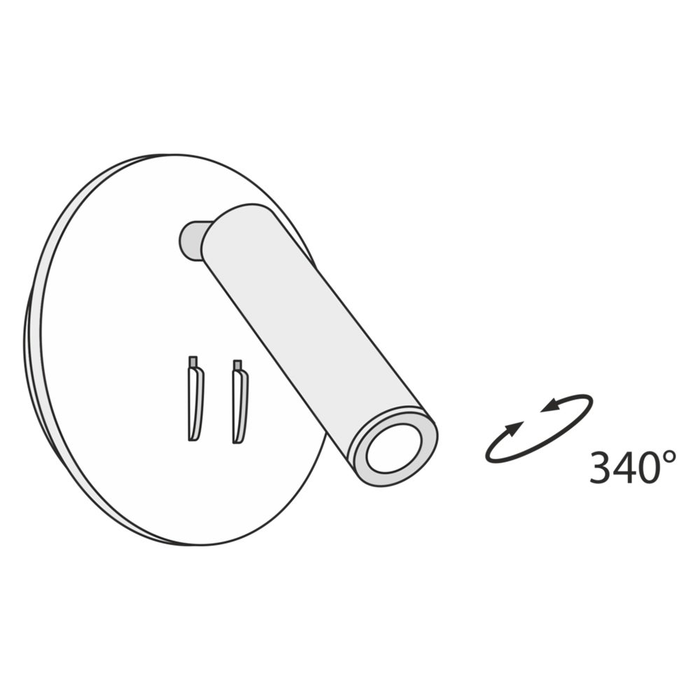 Lampada da parete Ios 176 in Alluminio per interni, ufficio, casa, salotto, corridoio 1x, lamp. non incl. Nero IP20 AC220-240 9W 3000K 220-240 Maytoni - 7