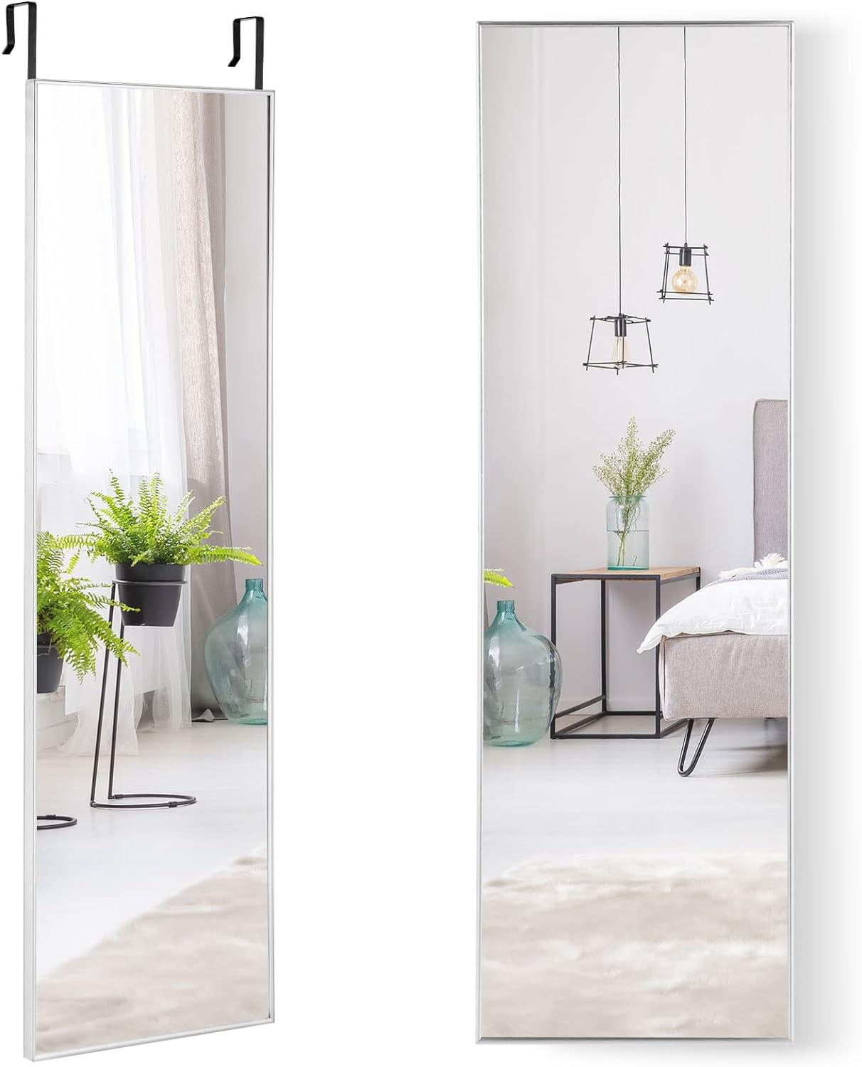 COSTWAY Miroir sur Pied Rectangulaire, Miroir Mural en Style